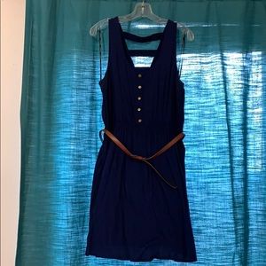 Forever 21+ navy belted dress with gold buttons!